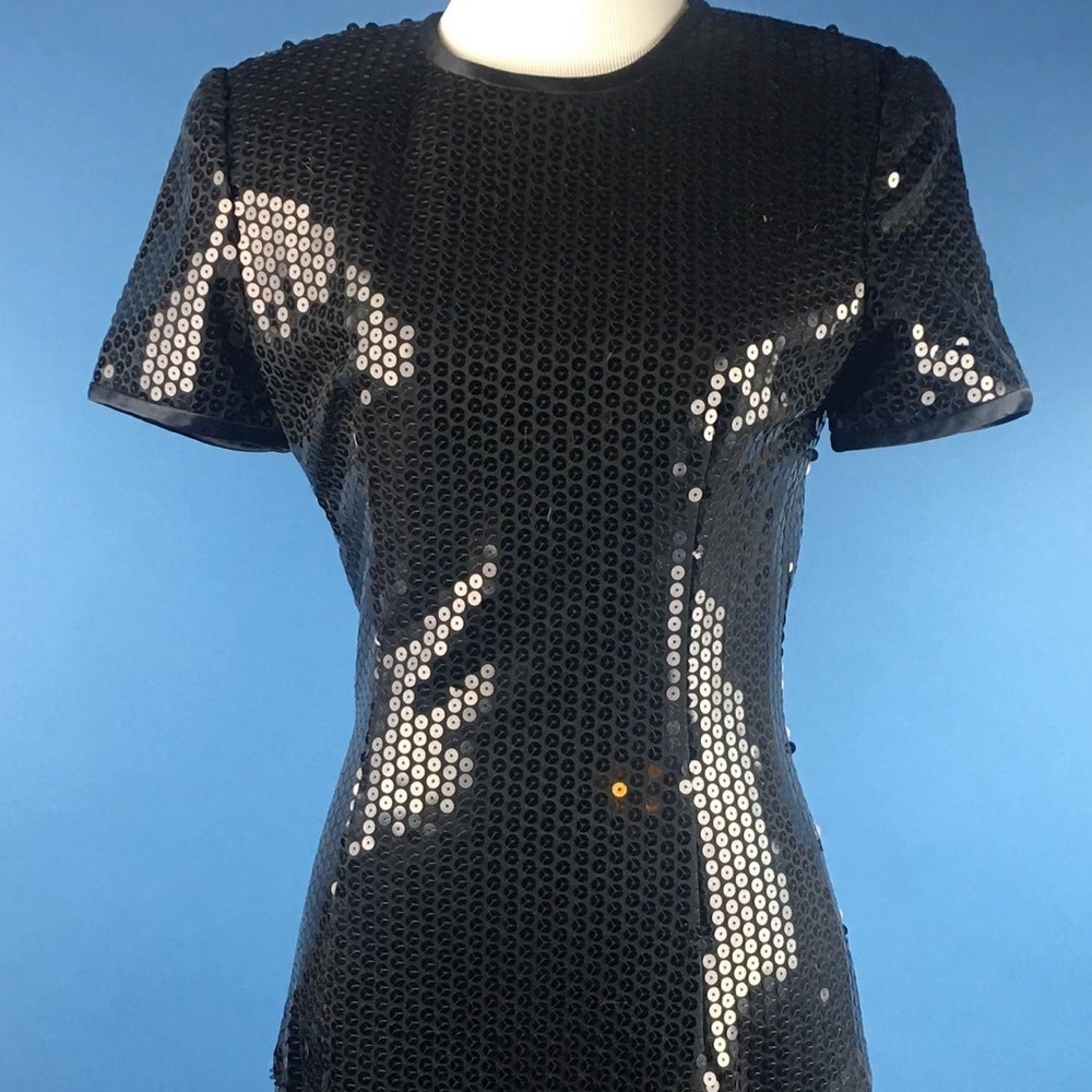 A.J. Bari black sequin cocktail dress